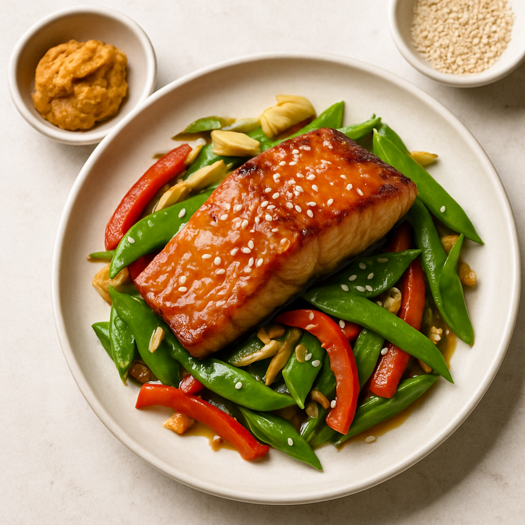 Miso Salmon With Ginger Vegetables