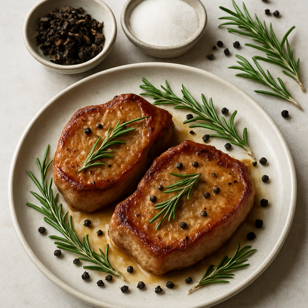 Chuletas de Cerdo sin Hueso Marinadas en Té Oolong y Romero