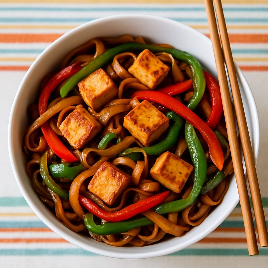 Drunken Noodles with Tofu and Peppers