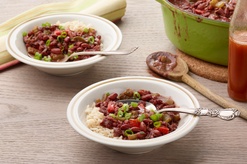 Arroz con Frijoles Rojos