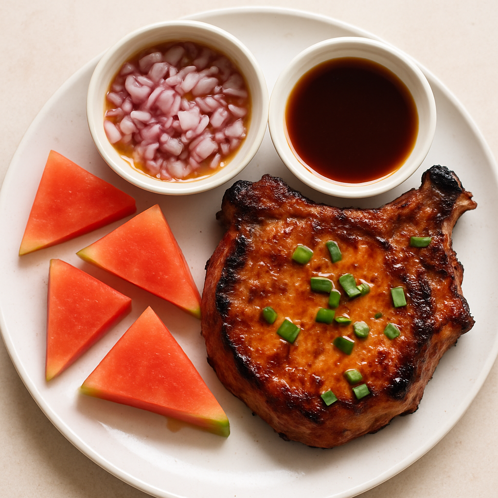 Chuletas de Cerdo Vietnamitas con Sandía Encurtida