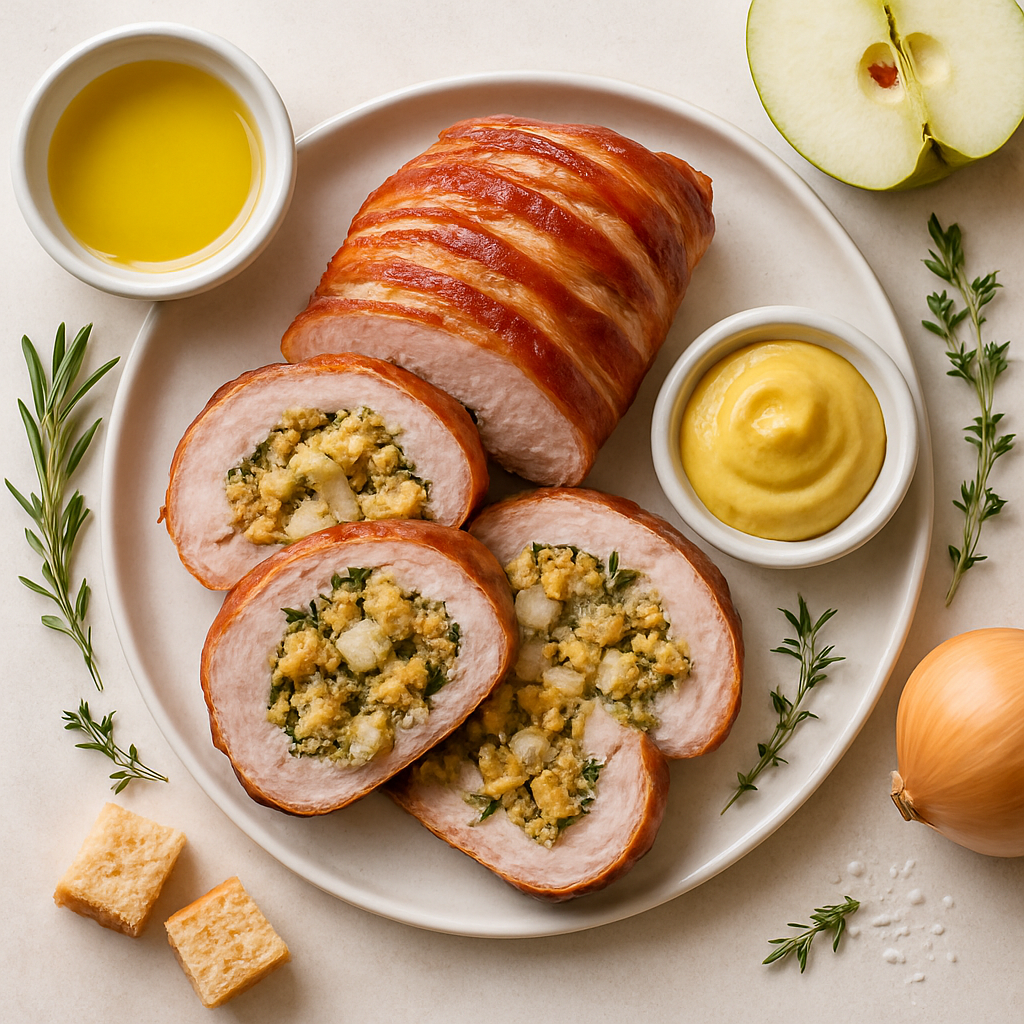 Bacon-Wrapped Stuffed Pork Tenderloin