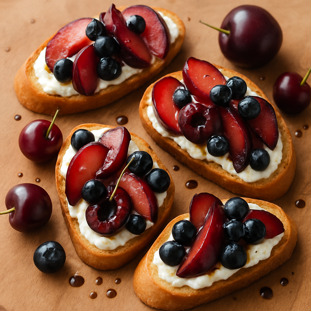 Bruschettas de Cereza y Ciruela