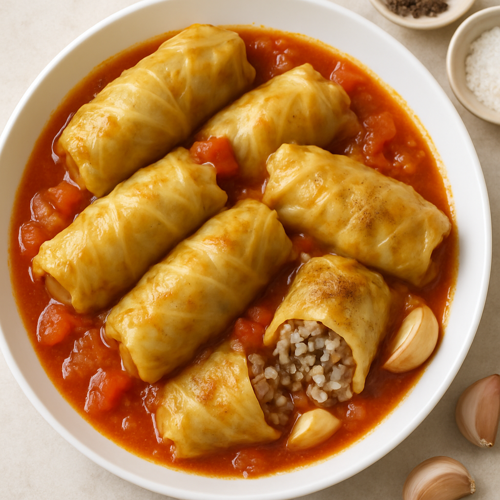 Rollos de Repollo Rellenos de Carne a la Libanesa