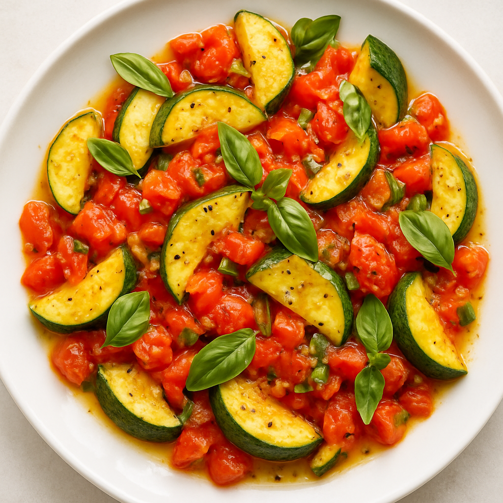 Sautéed Tomato Basil Zucchini