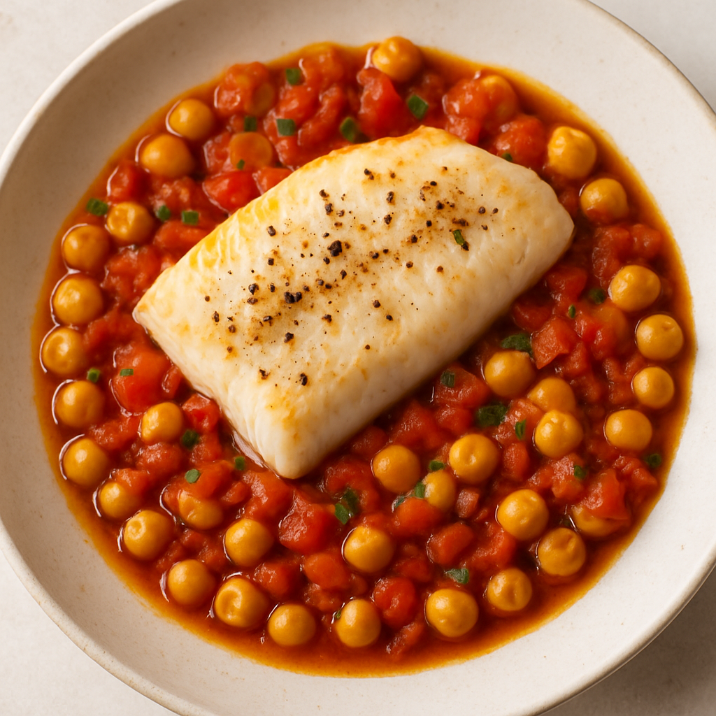 White Fish with Chickpea Ragu