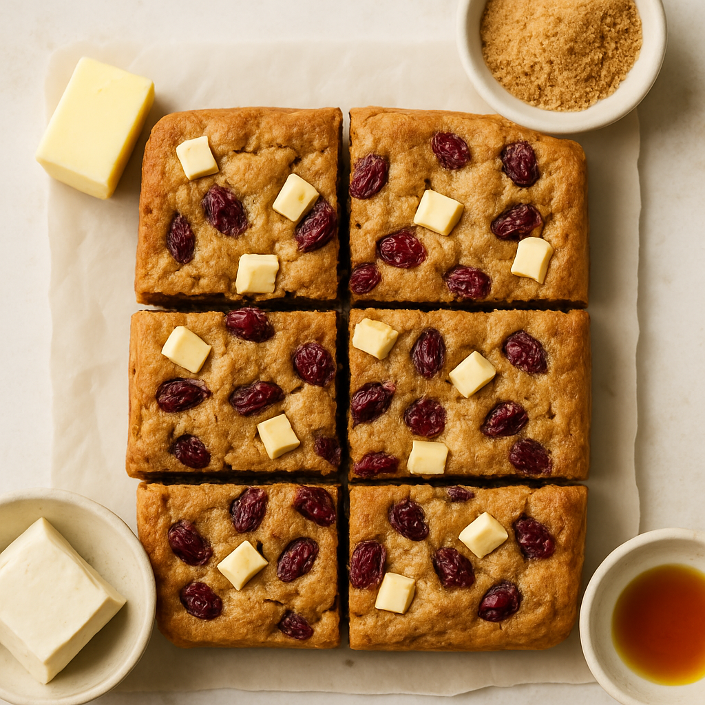 Eggless White Chocolate & Cranberry Blondies