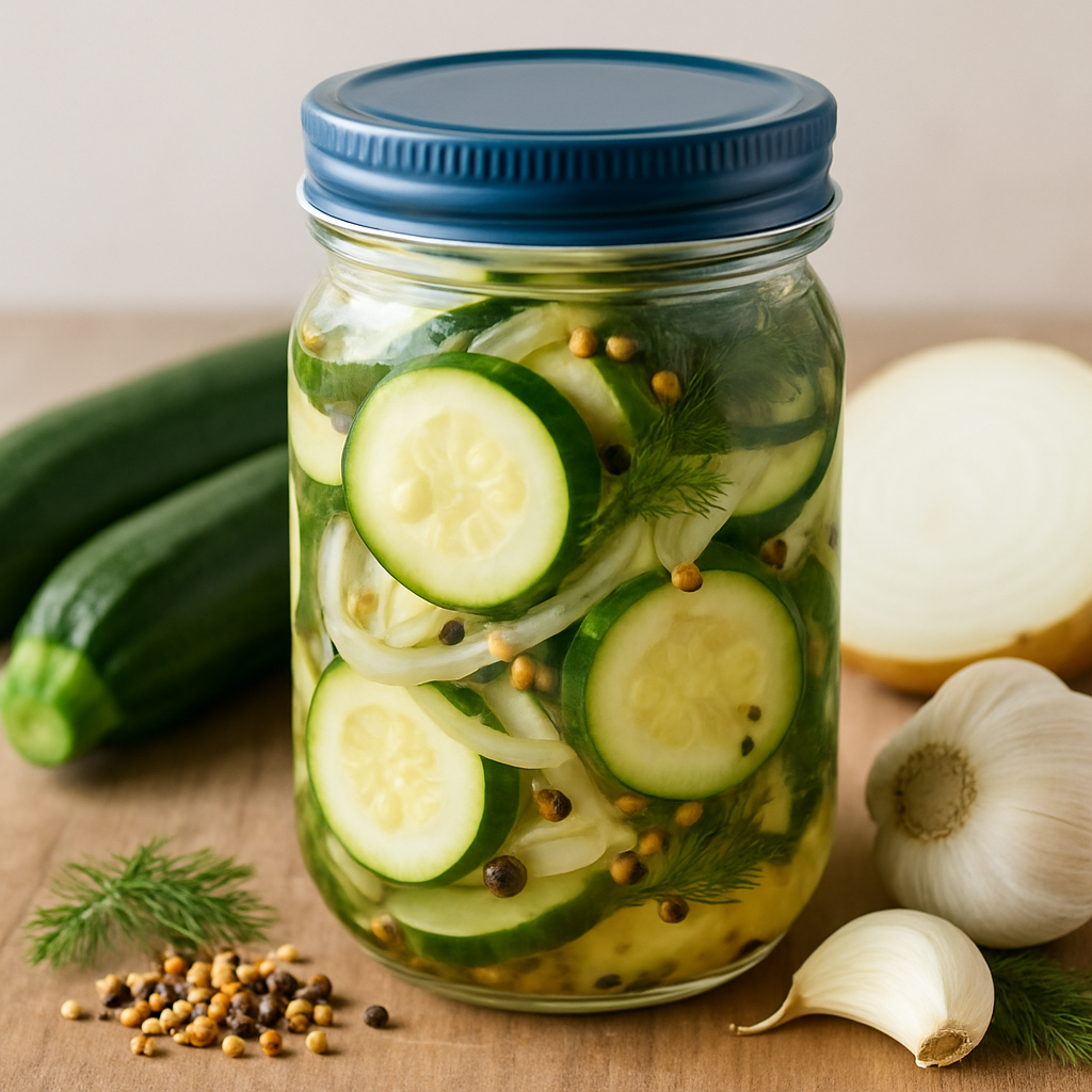 Encurtidos de Calabacín Fáciles para el Refrigerador
