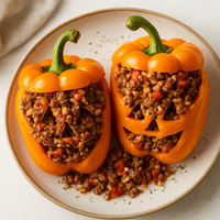 Jack-o'-Lantern Stuffed Peppers