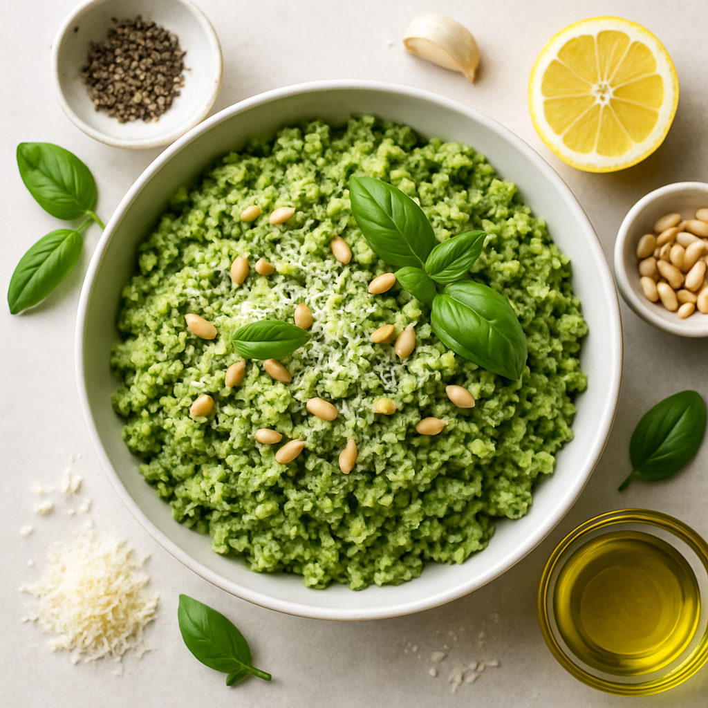 Lemon Pesto Cauliflower Rice