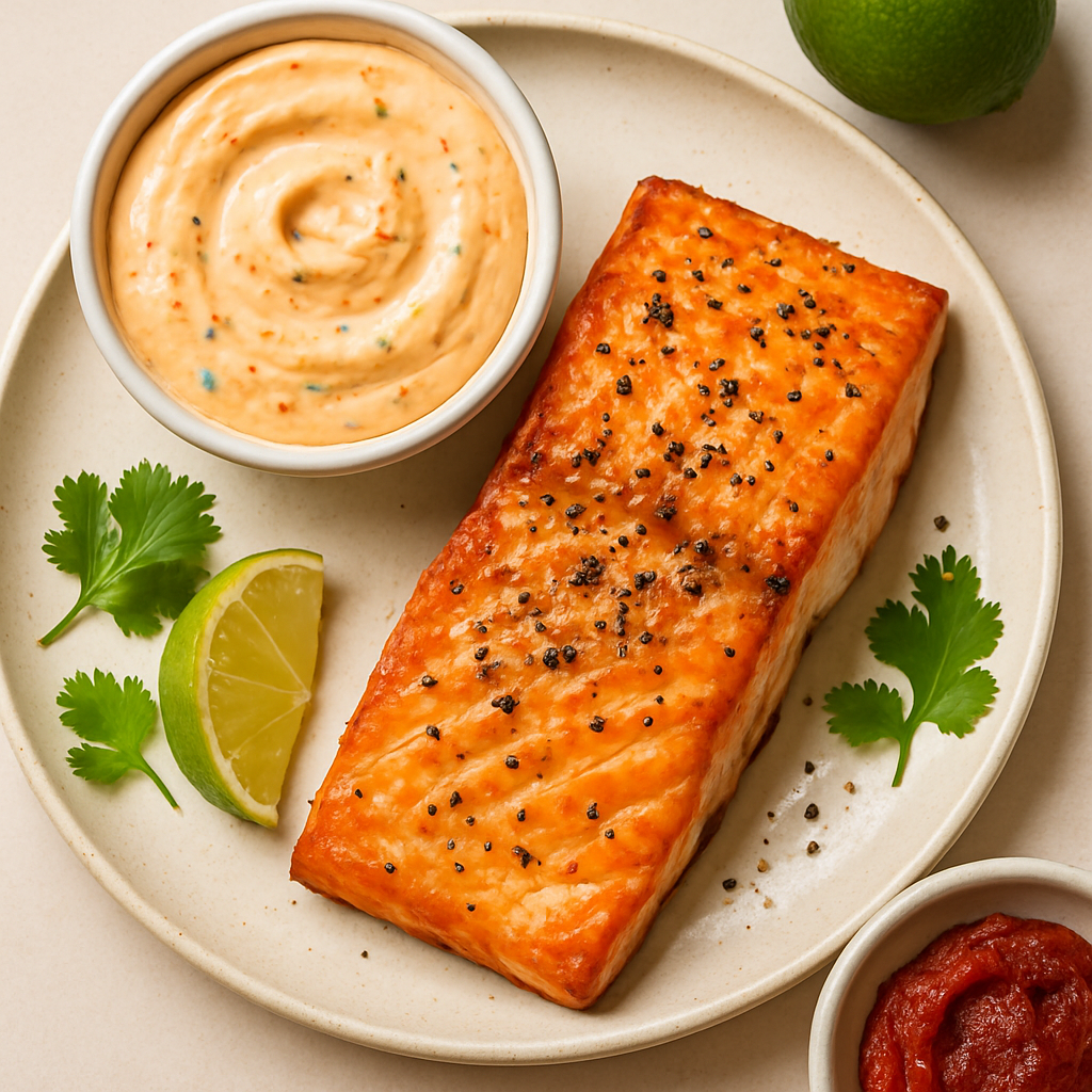 Broiled Salmon With Chili-Lime Mayonnaise