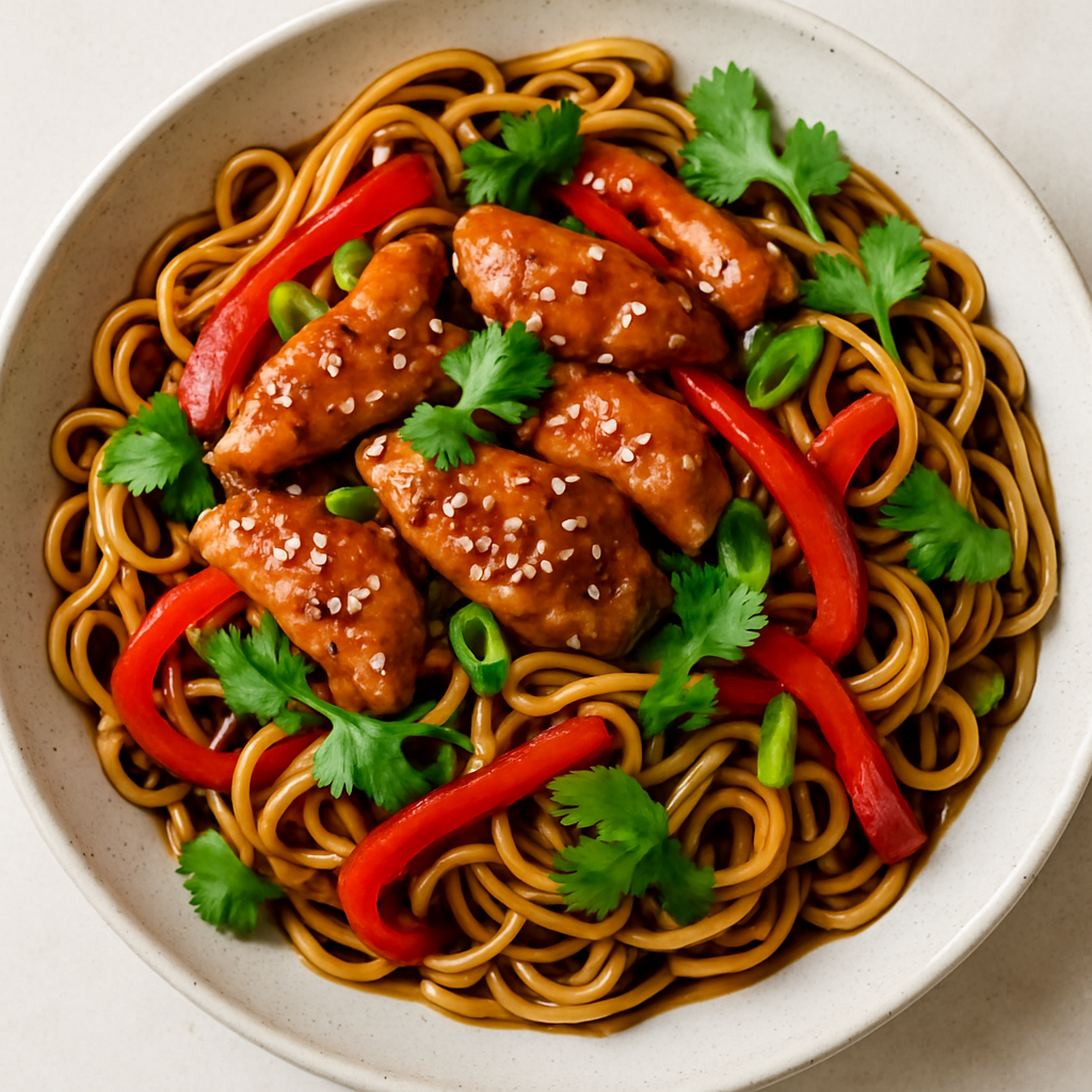 Sweet & Sticky Chicken Noodles