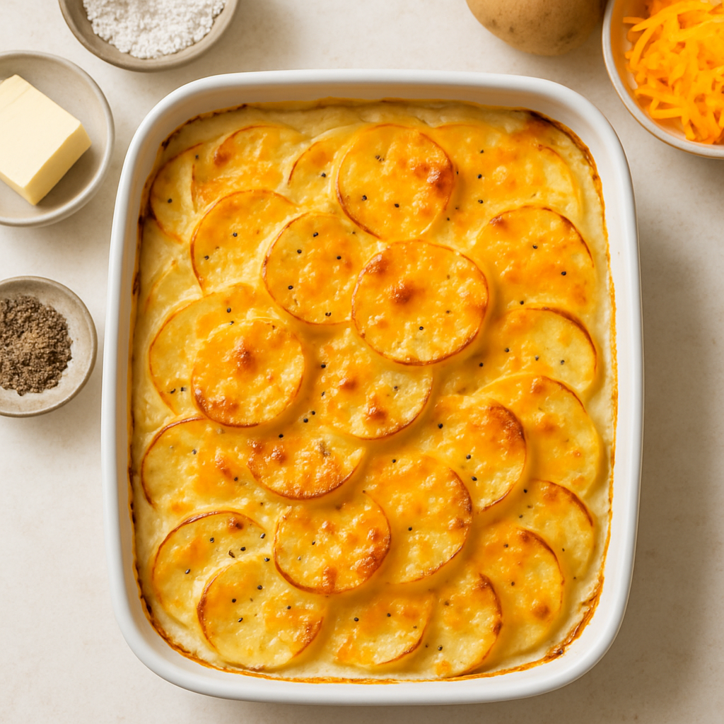 Scalloped Potatoes with Cheddar Cheese