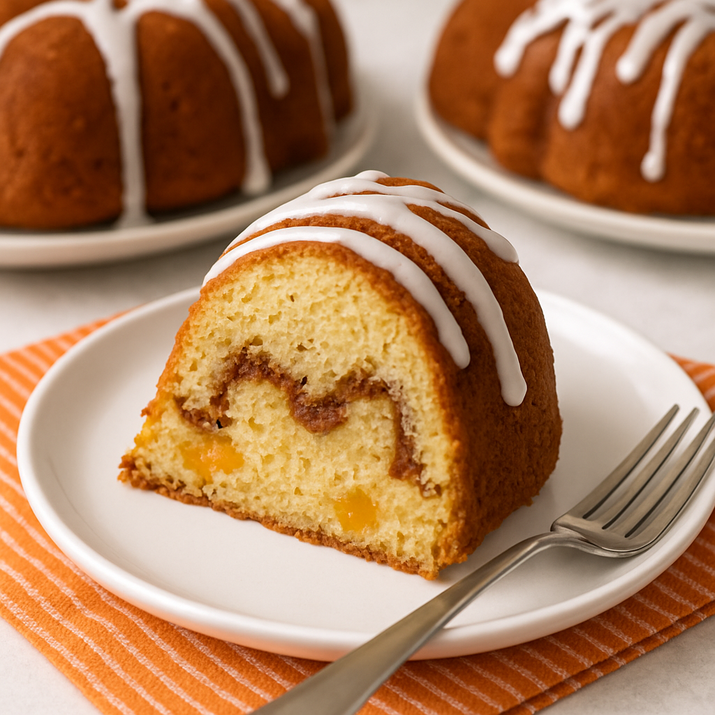 Peach Cinnamon Swirl Bundt Cake