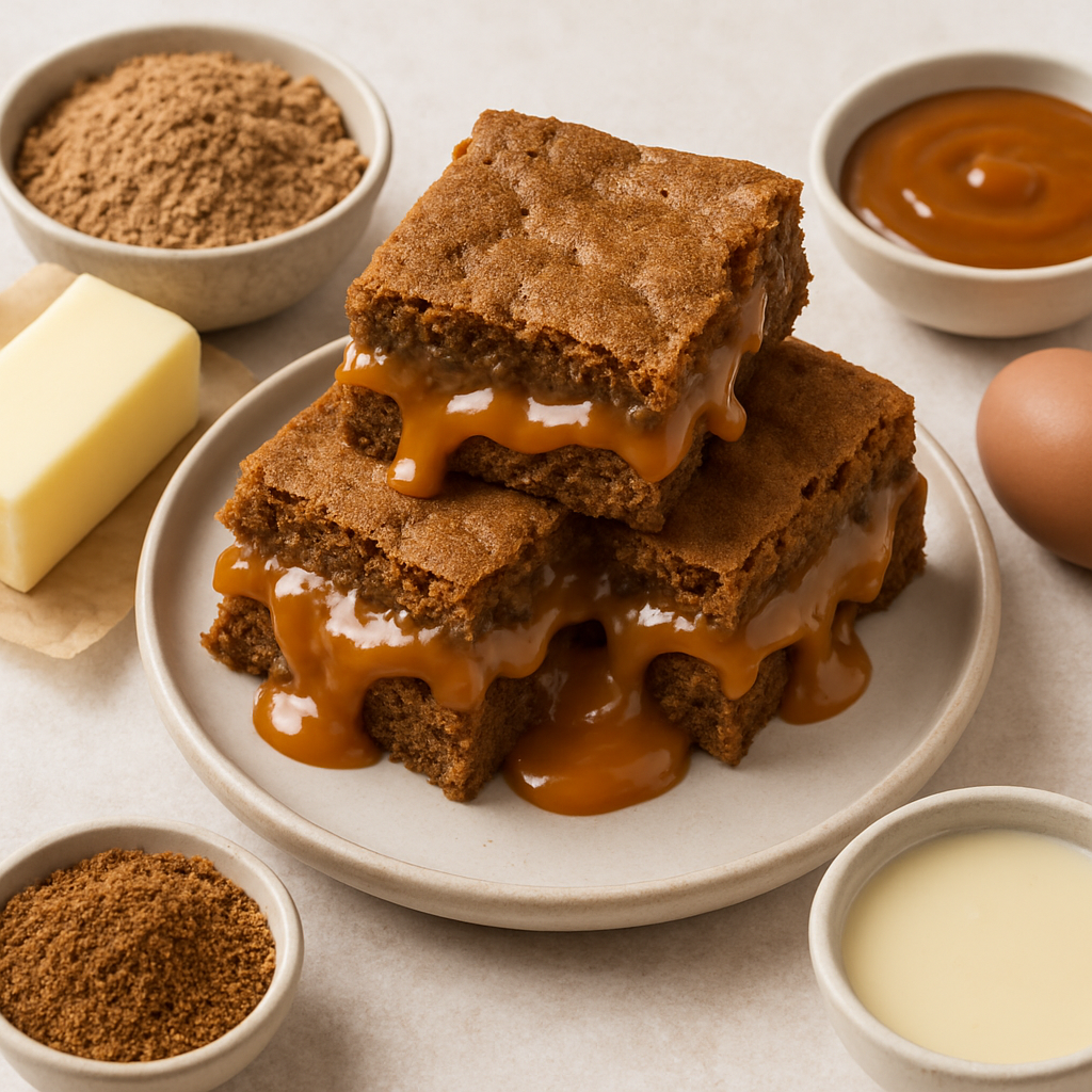 Gingerbread Caramel Gooey Bars