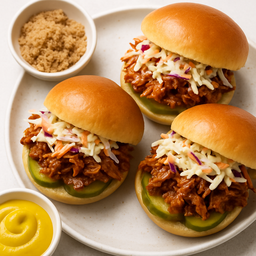 Sándwiches de Cerdo Desmenuzado con Encurtidos