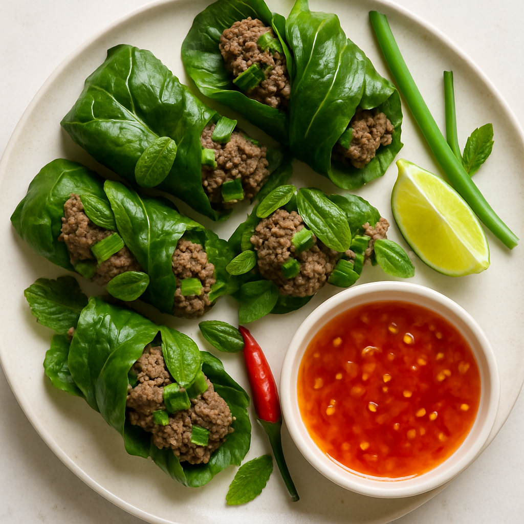 Thai Beef Rolls with Sweet Chili Sauce