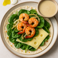 Shrimp, Spinach, and Swiss Wrap