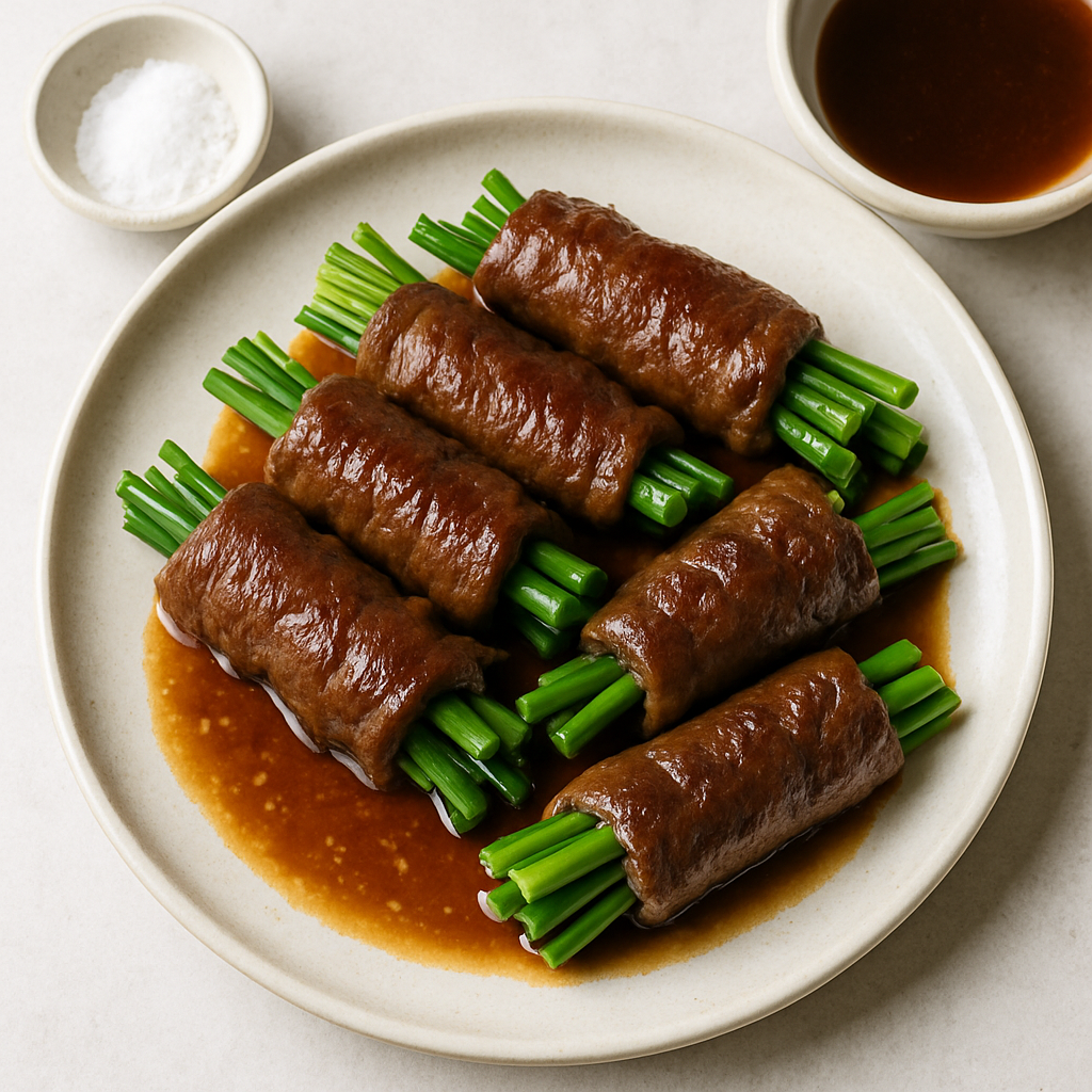 Rollos de Res y Cebolleta Japoneses
