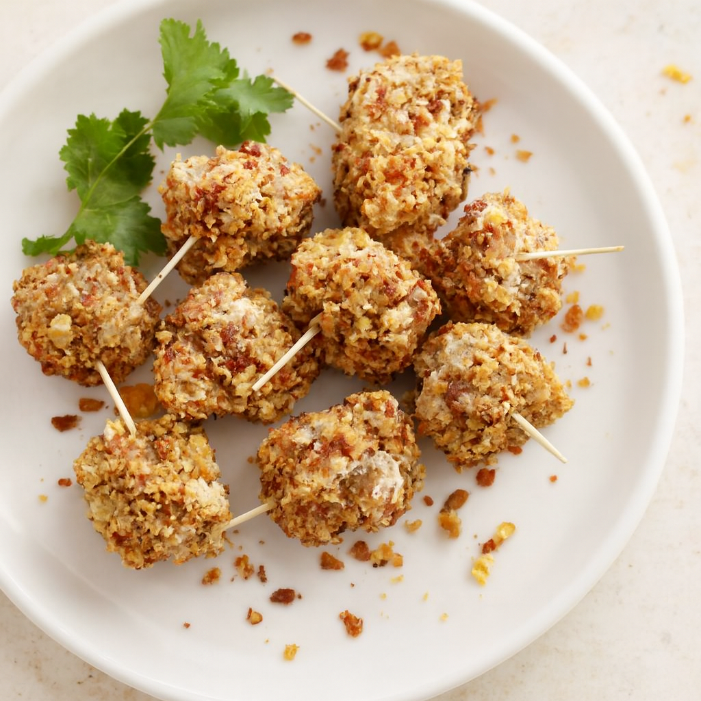 Nuggets de Pollo Crujientes con Costra de Tortilla y Pecanas