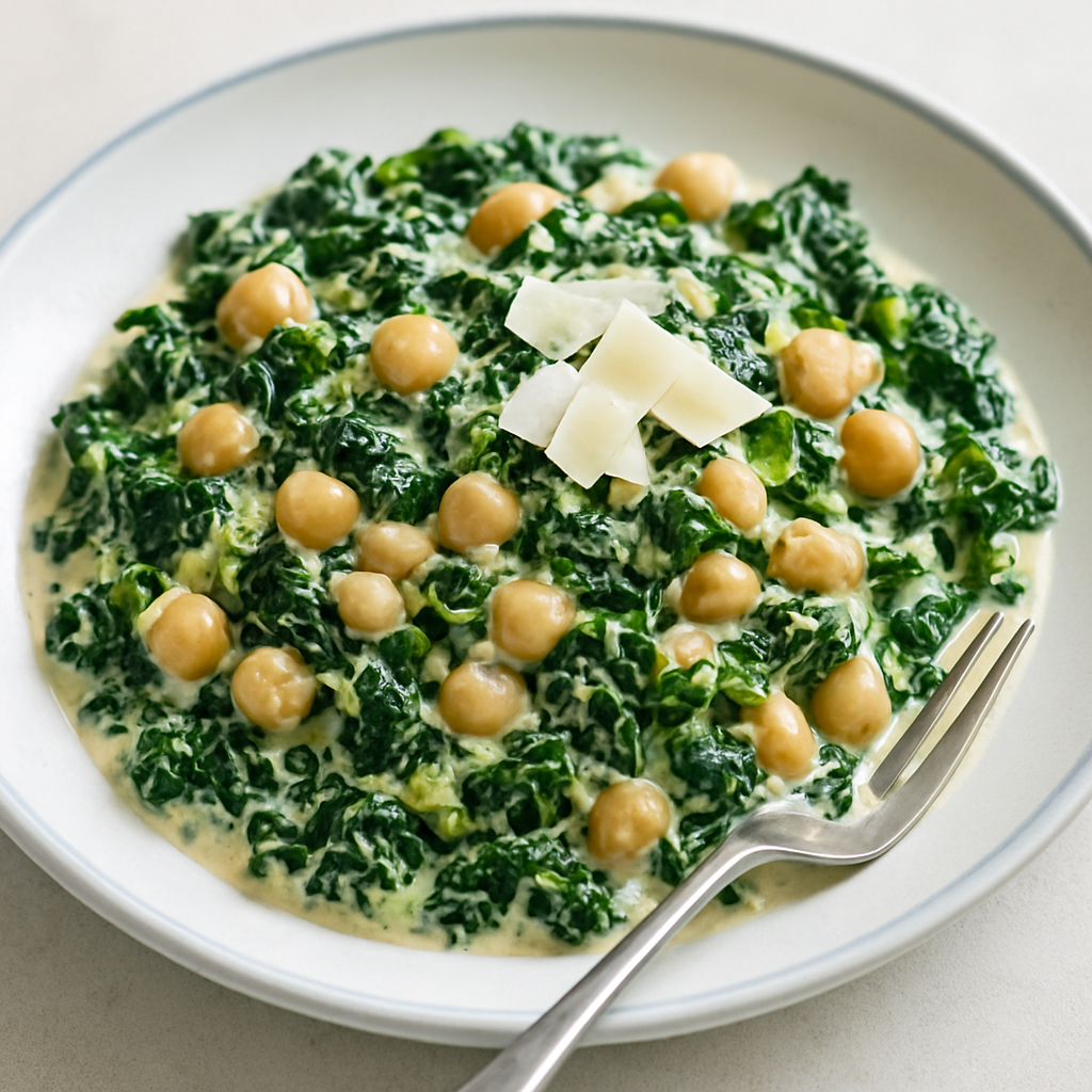 Creamed Kale with Chickpeas