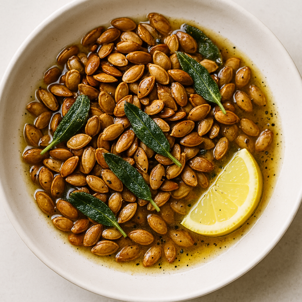 Roasted Pumpkin Seeds With Brown Butter and Sage