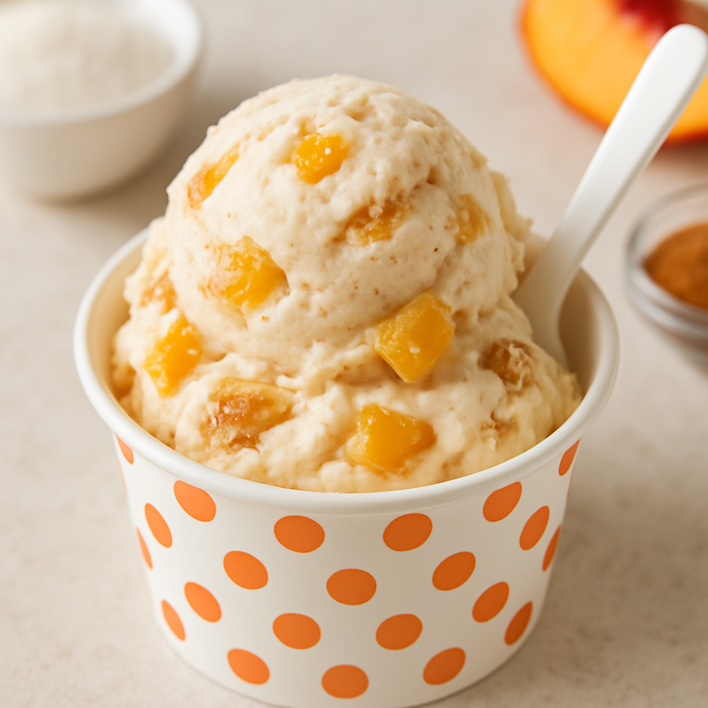 Cinnamon Vanilla Peach Pie Ice Cream