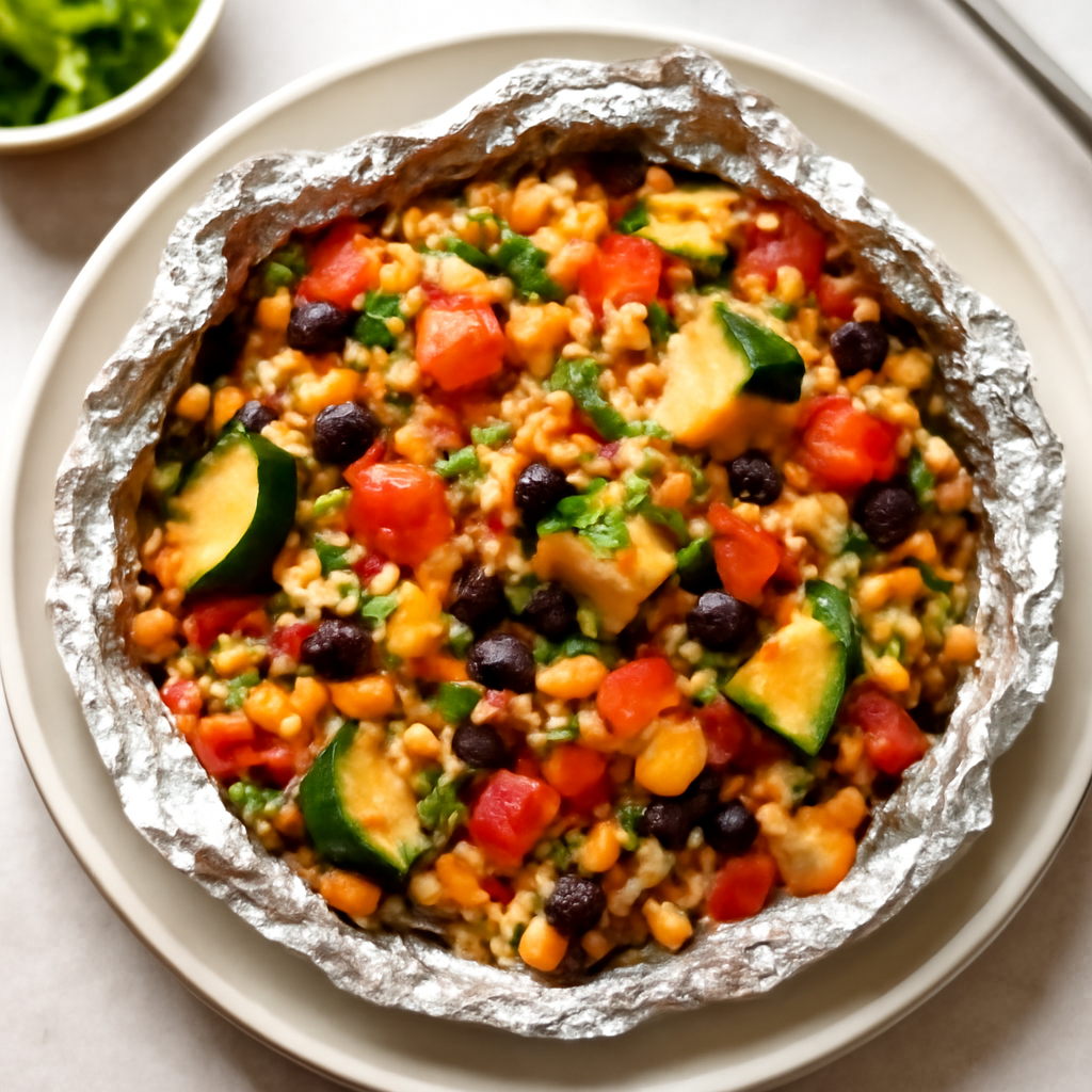 Cena de Frijoles y Arroz Mexicana en Papel Aluminio
