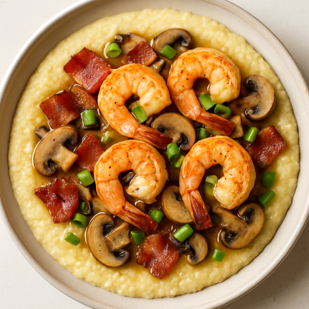 Camarones y Polenta