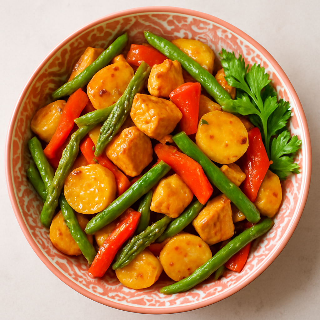 Salteado de Pollo con Mostaza Picante y Miel