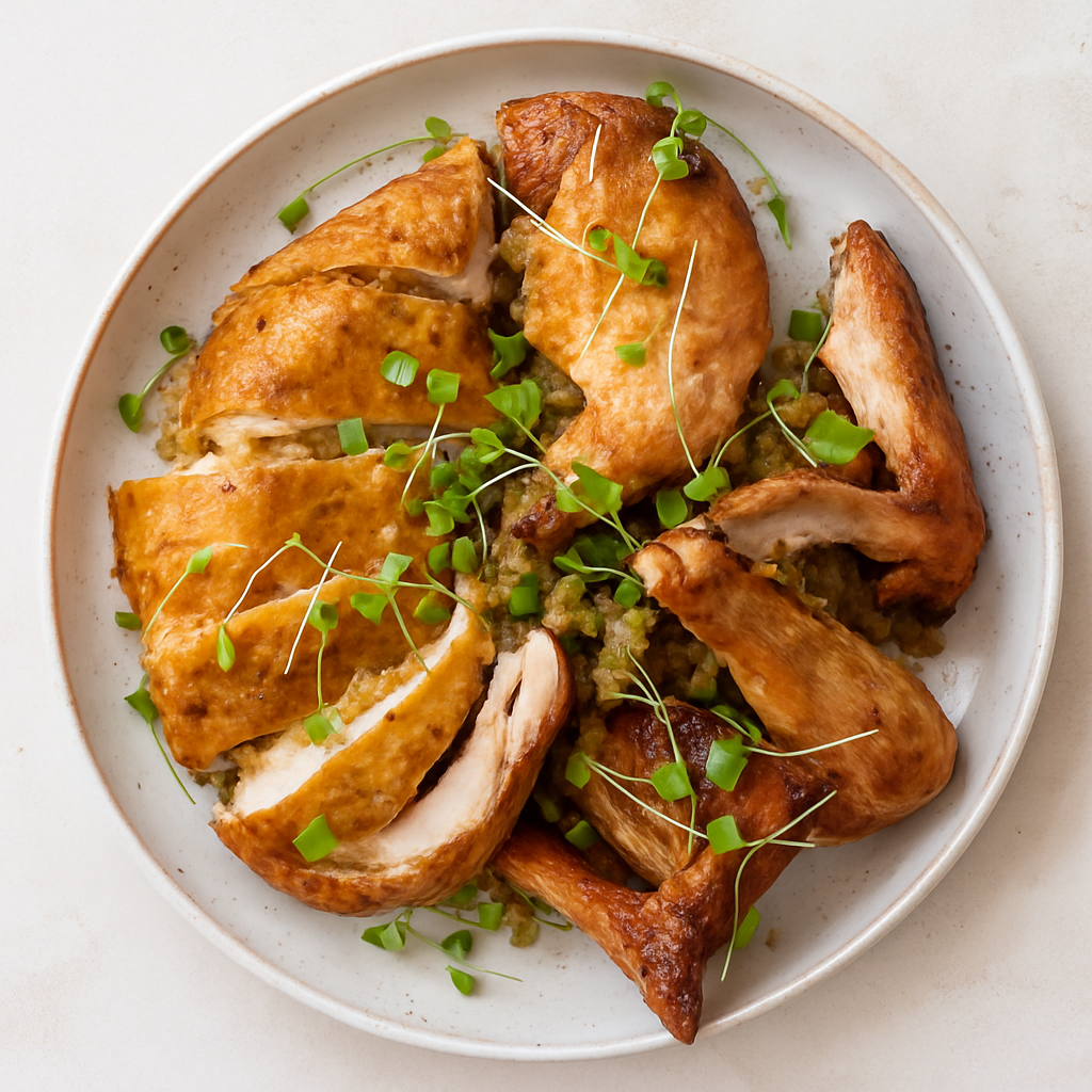 Pollo Asado Relleno Bajo la Piel