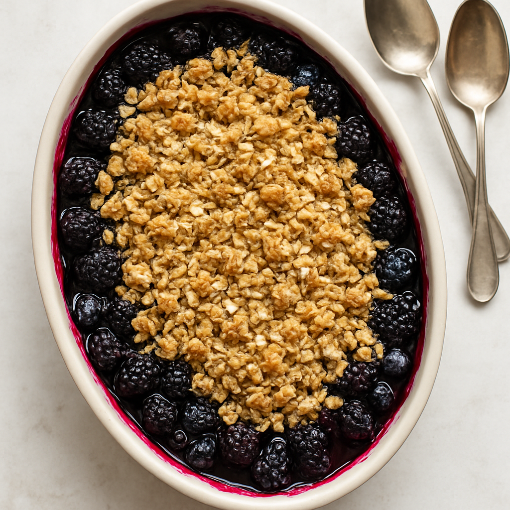 Summer Blackberry and Blueberry Crumble