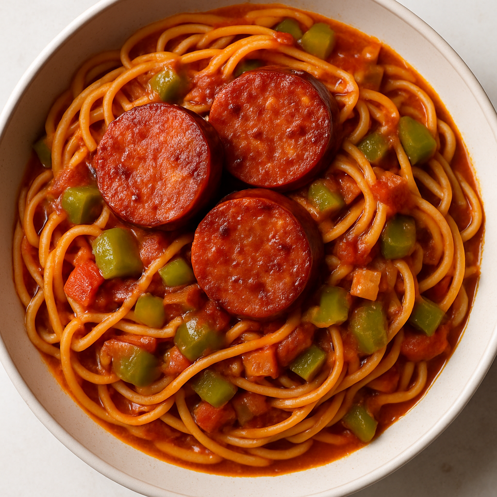 Creole Spaghetti with Andouille Sausage