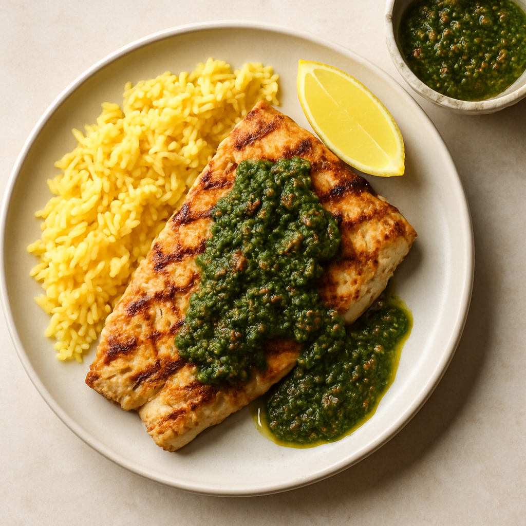 Pescado Blanco a la Parrilla con Chermoula