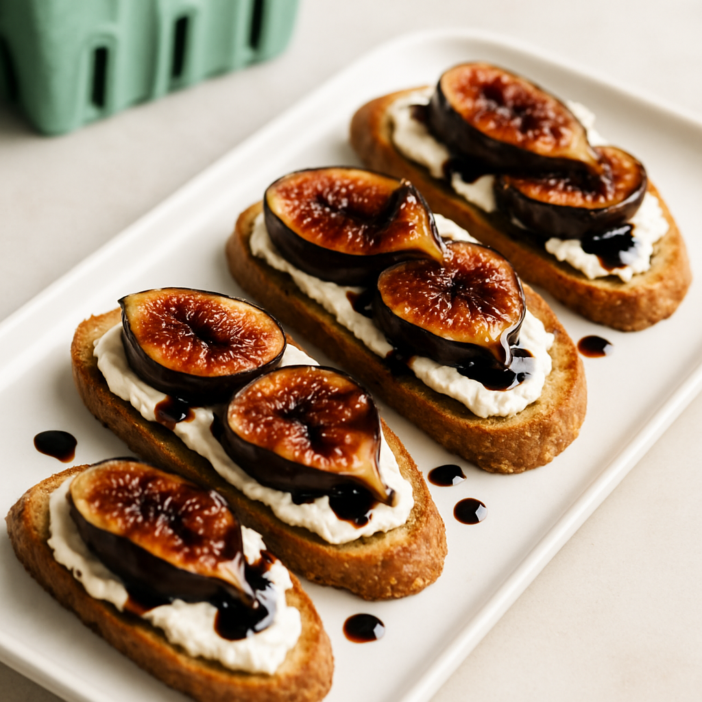 Crostini with Figs, Goat Cheese, and Balsamic Reduction