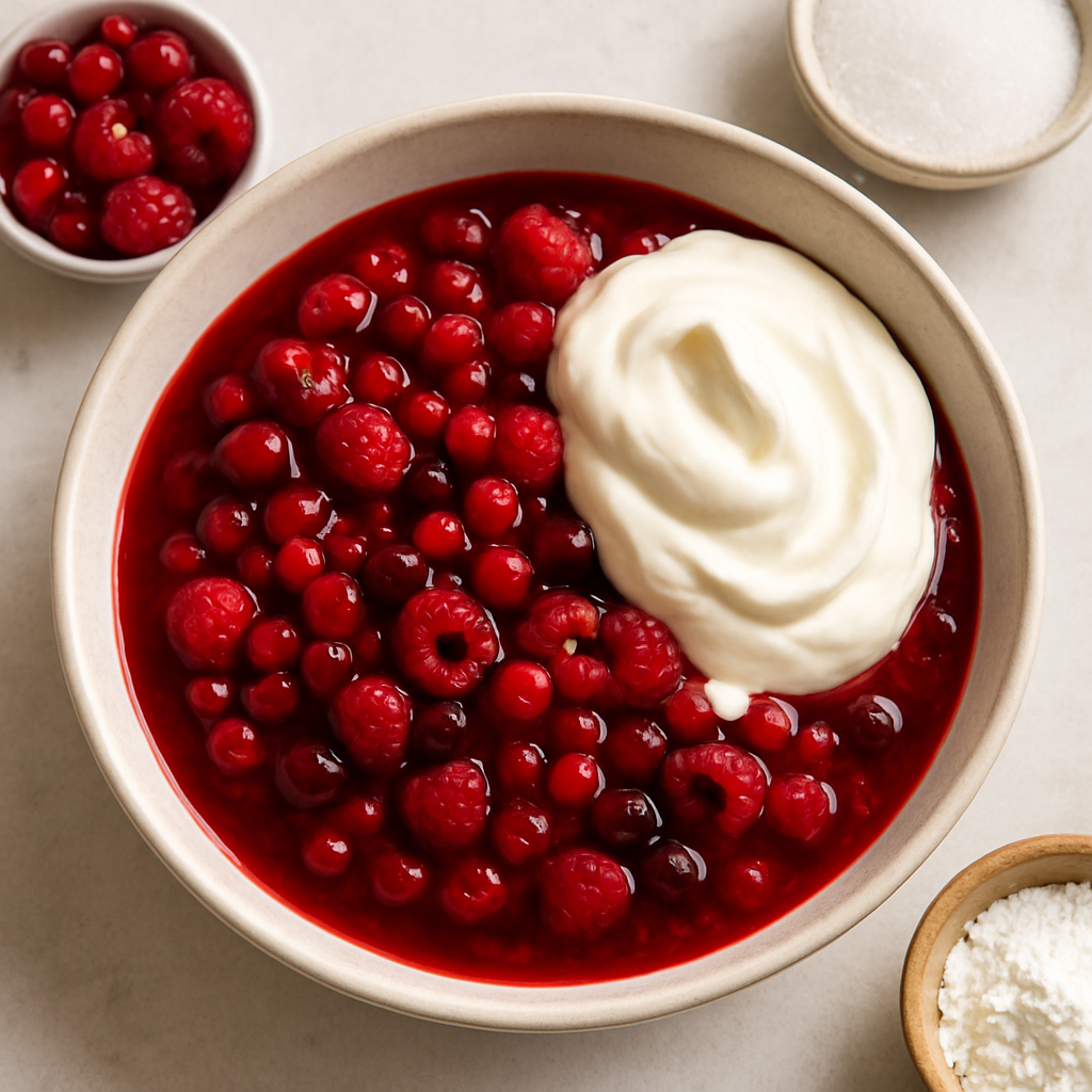 Rødgrød med Fløde (Danish Red Berry Pudding with Cream)