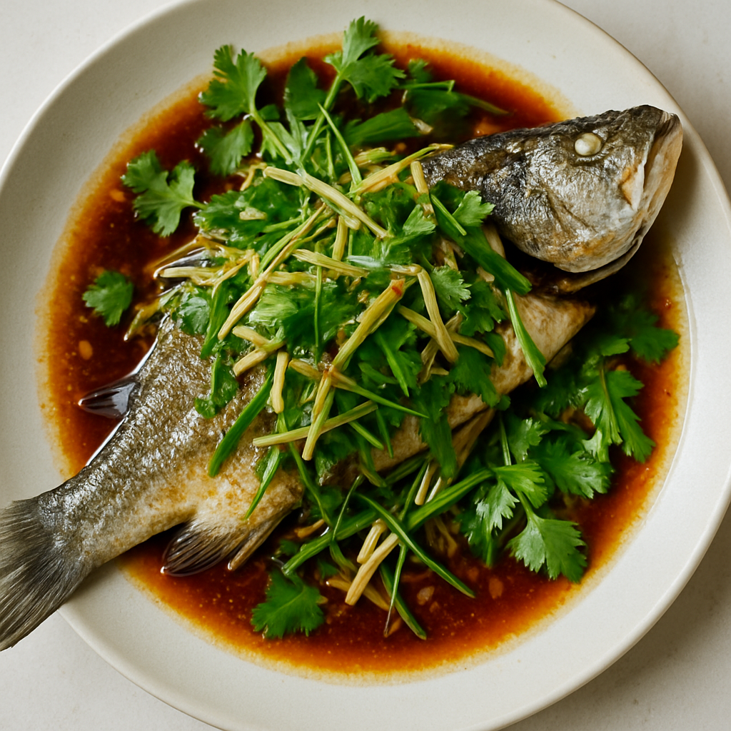 Whole Fish Drizzled with Hot Ginger-Scallion Oil