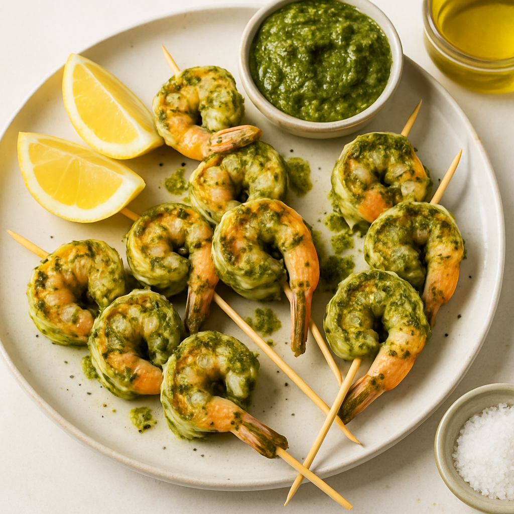 Pesto Shrimp Skewers