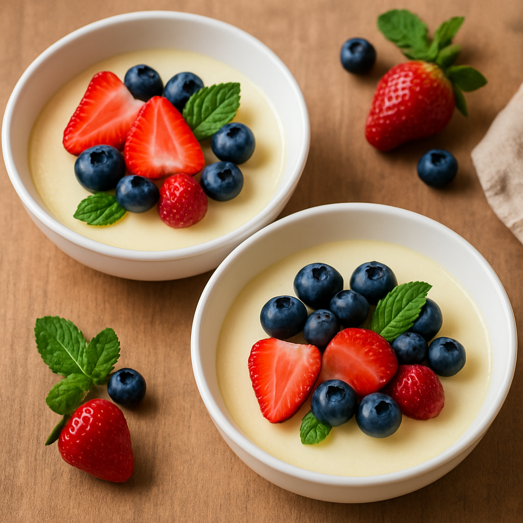 Panna Cotta de Limón con Bayas Frescas
