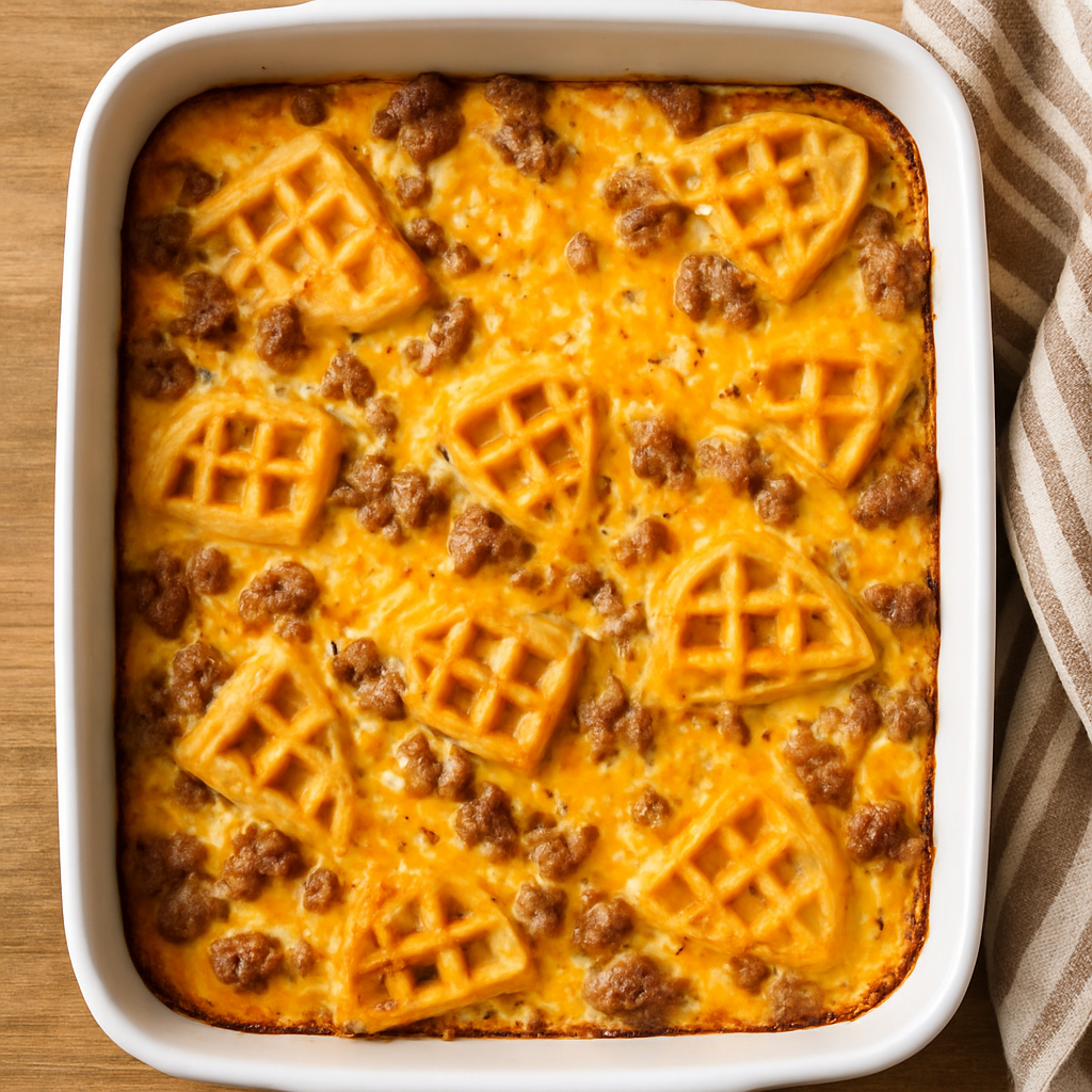 Make-Ahead Waffle Casserole for Back to School