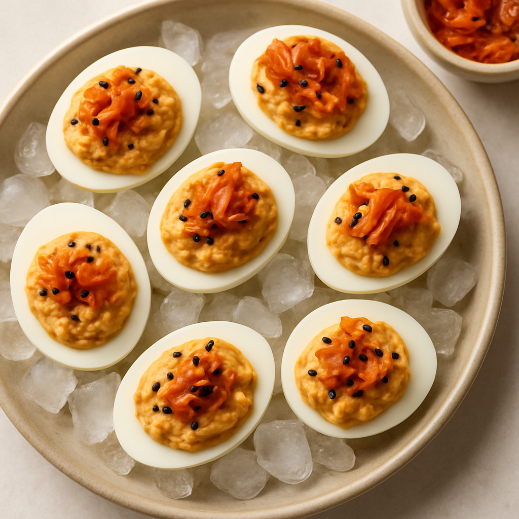 Kimchi Deviled Eggs