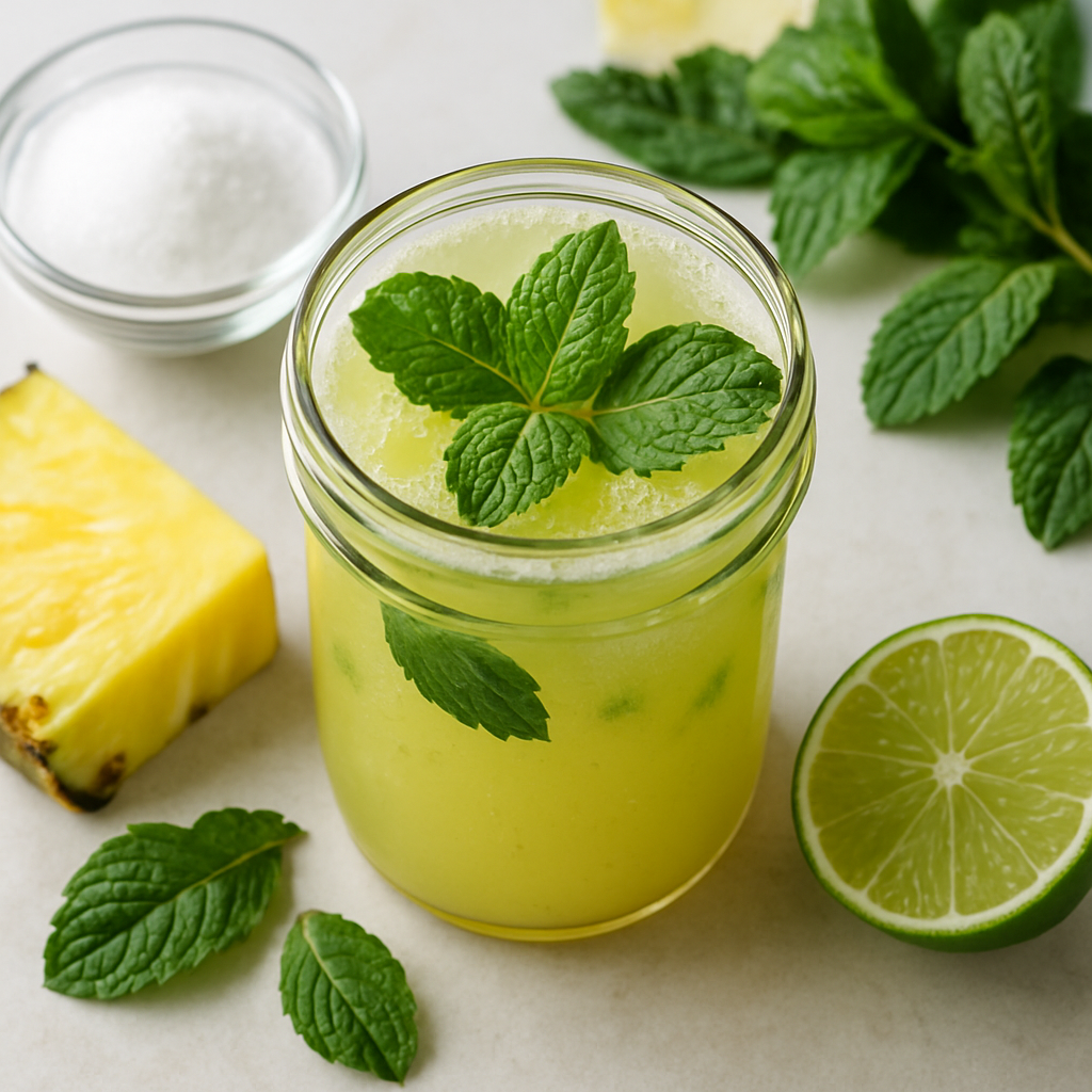 Agua Fresca de Piña y Menta Sin Alcohol
