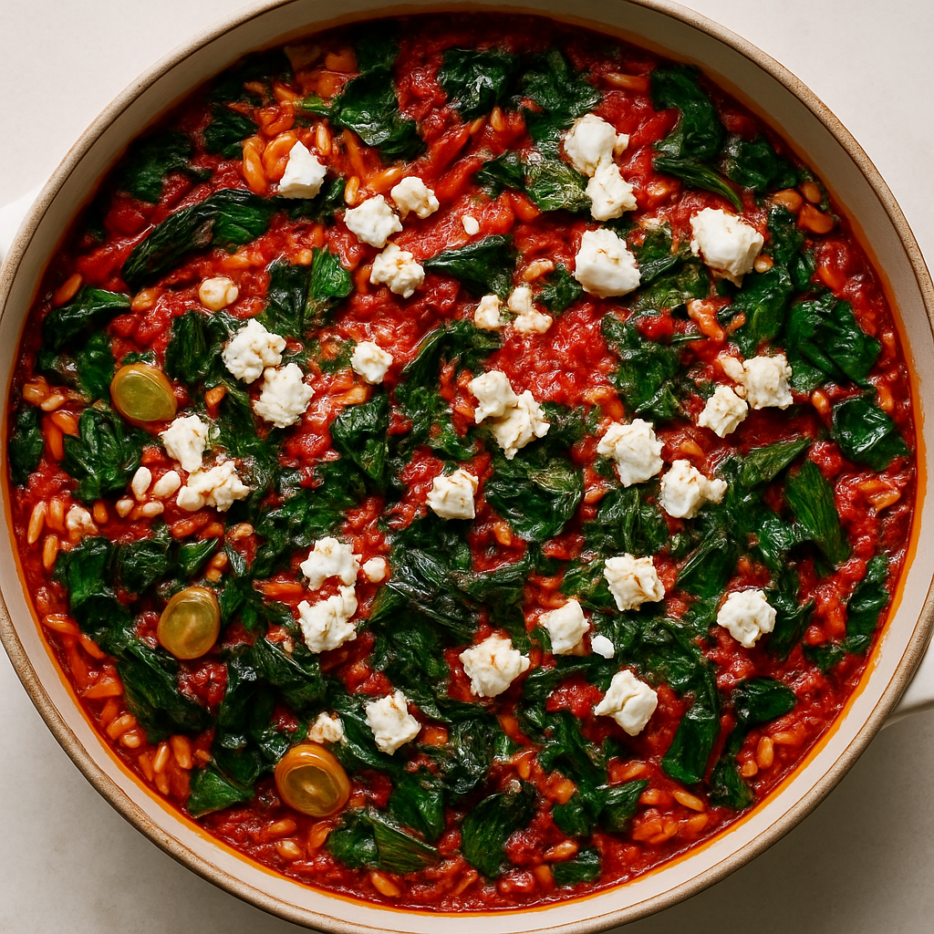 Baked Orzo with Chard, Feta and Dill