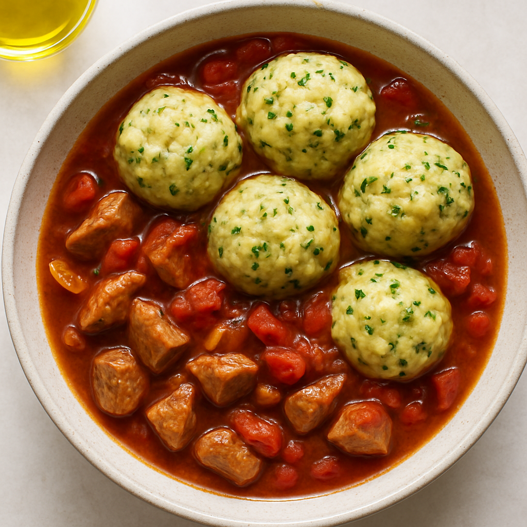 Goulash de Cerdo con Bolitas de Masa Aromáticas