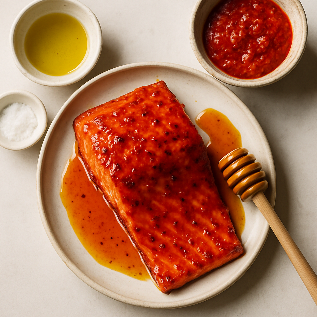 Harissa-Honey Glazed Roasted Salmon