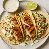Grilled Southern Fish Tacos with Cabbage Slaw