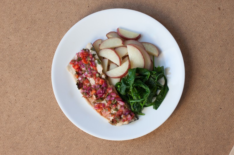 Baked Trout with Tomato and Cilantro