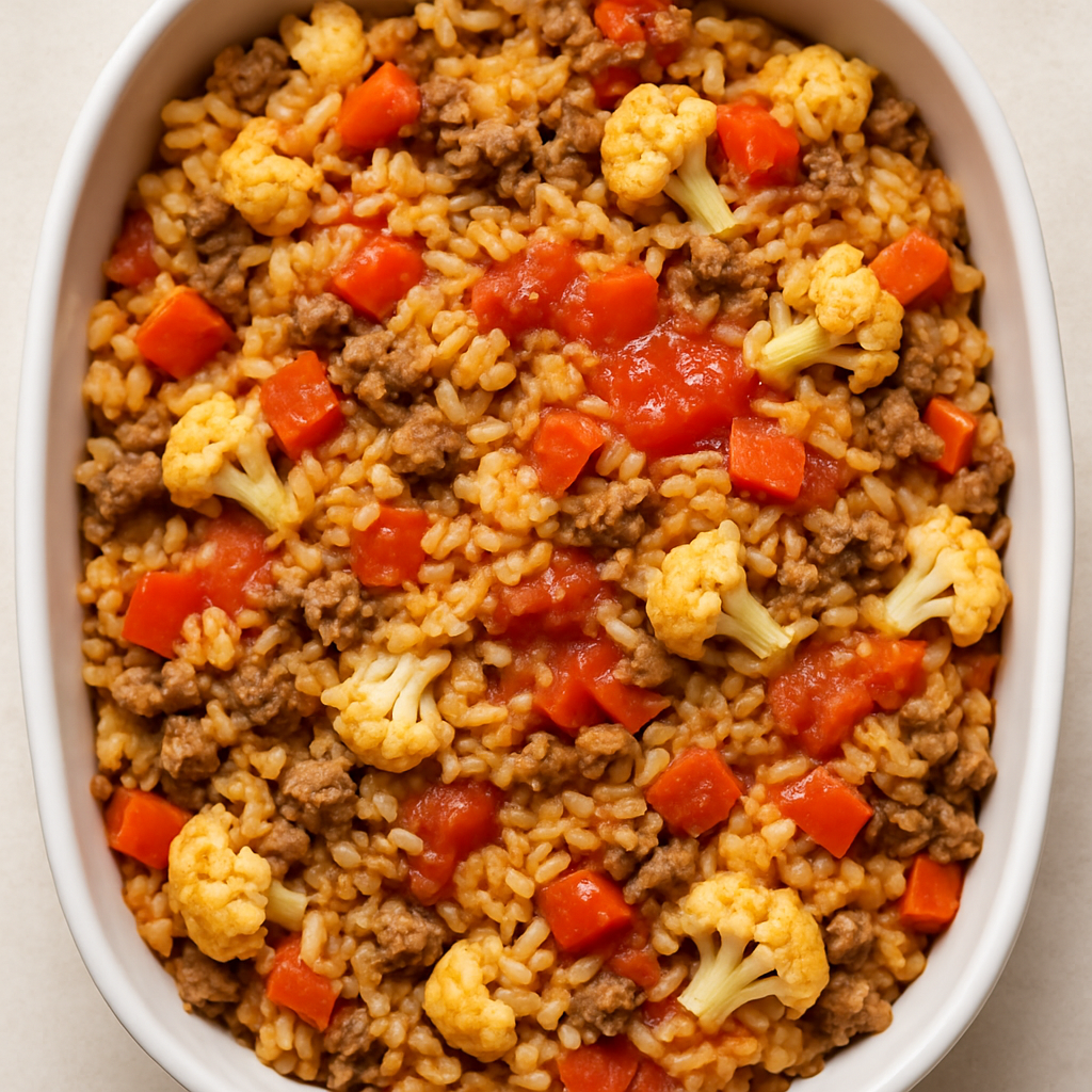Cazuela de Carne y Arroz Tex-Mex