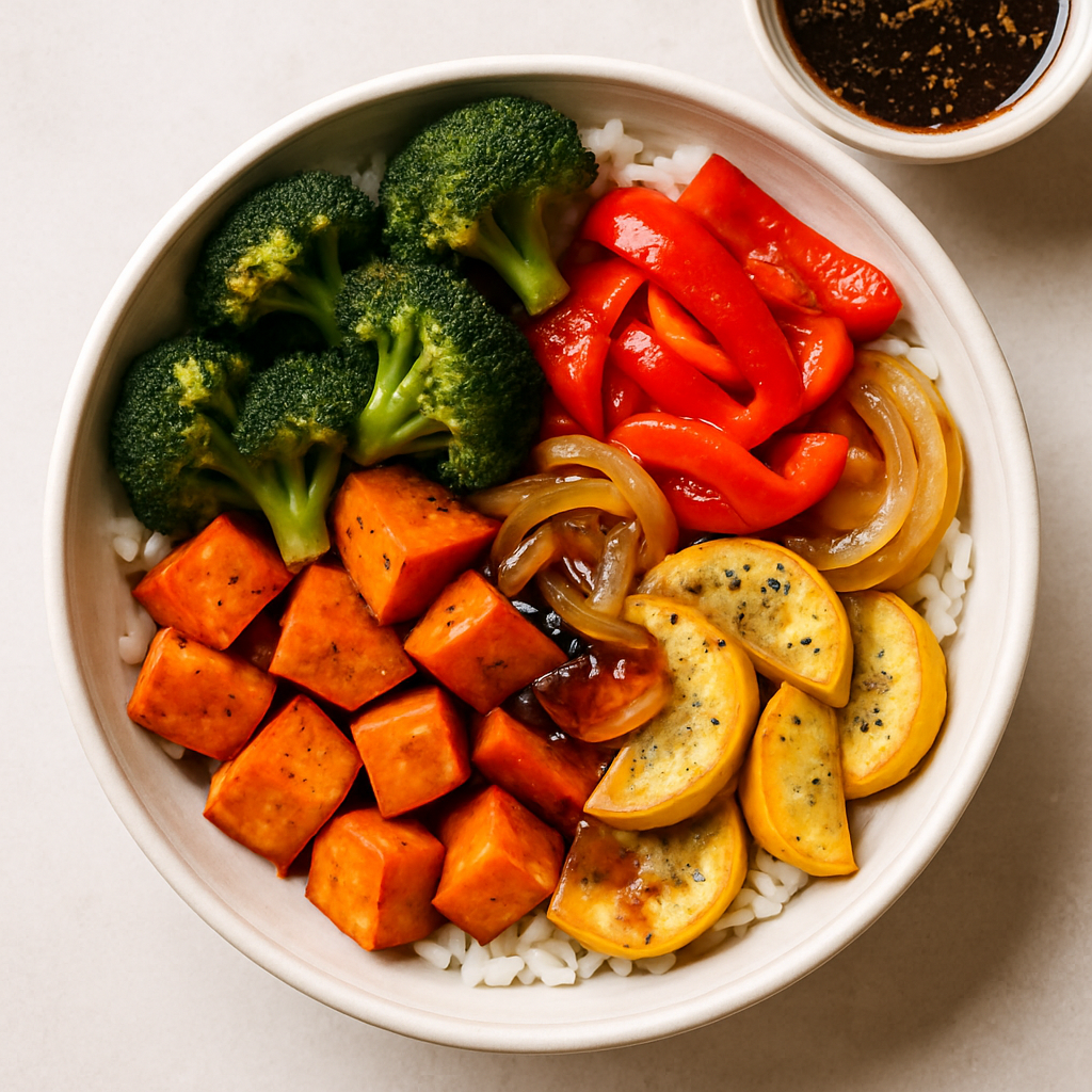 Cuencos de Vegetales Asados con Teriyaki
