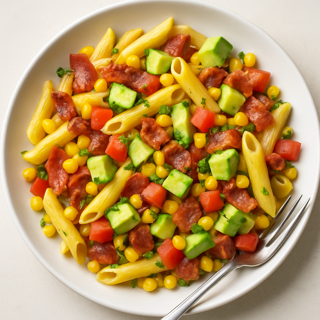Bacon, Corn & Avocado Pasta